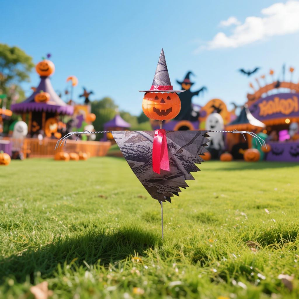 Halloween Pumpkin Head Scarecrow Ground Pile Layout Props Ornaments Decoration