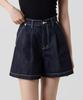 UNKNOWN PLANET Essential One-Pleat Denim Shorts Indigo