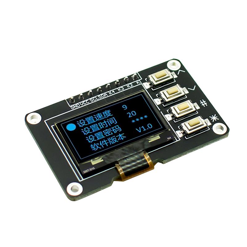 0,96-tommers OLED-skjerm Hvit/Blå 12864 Skjermmodul med Matrise 4 Tasters Grensesnitt Tastatur IIC SSD1315