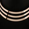 Collier ras du cou en chaîne avec pendentif en demi-cercle exagéré à 3 couches pour femmes