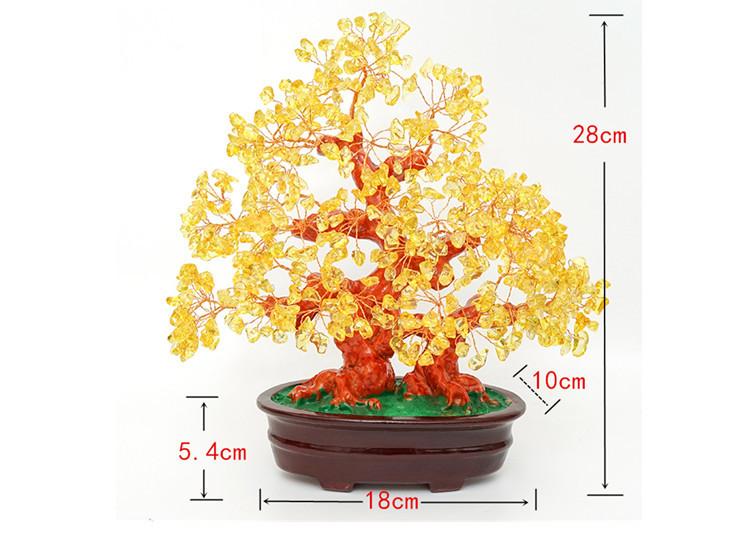 28cm Natürlicher Rosa Kristall Lebensbaum Chakra Kristallbaum - Bonsai Feng Shui Geldbaum für Heilung und Glück - 11"