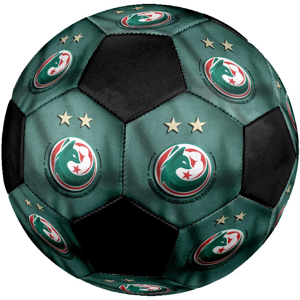 Algeria National Football Logo Size 5 Soccer Ball, Machine-Stitched PVC, Durable & High Bounce, All Ages Fit, Fan Merchandise, Matches & Outdoor Use.