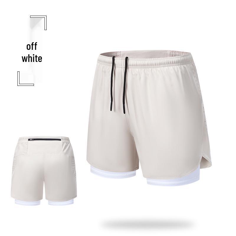 Men's Outdoor Quick-Dry Running Shorts with Waist Bag, Double Layer, Summer Track and Field Shorts