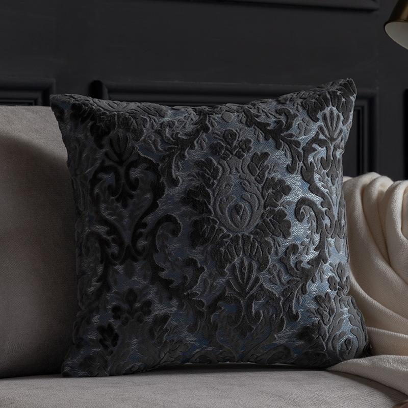 European Chenille Plush Cushion Cover Living Room Retro Plush Jacquard Pillowcase Villa Hotel Homestay Decoration Cover Office Chair Car Cushion Cover