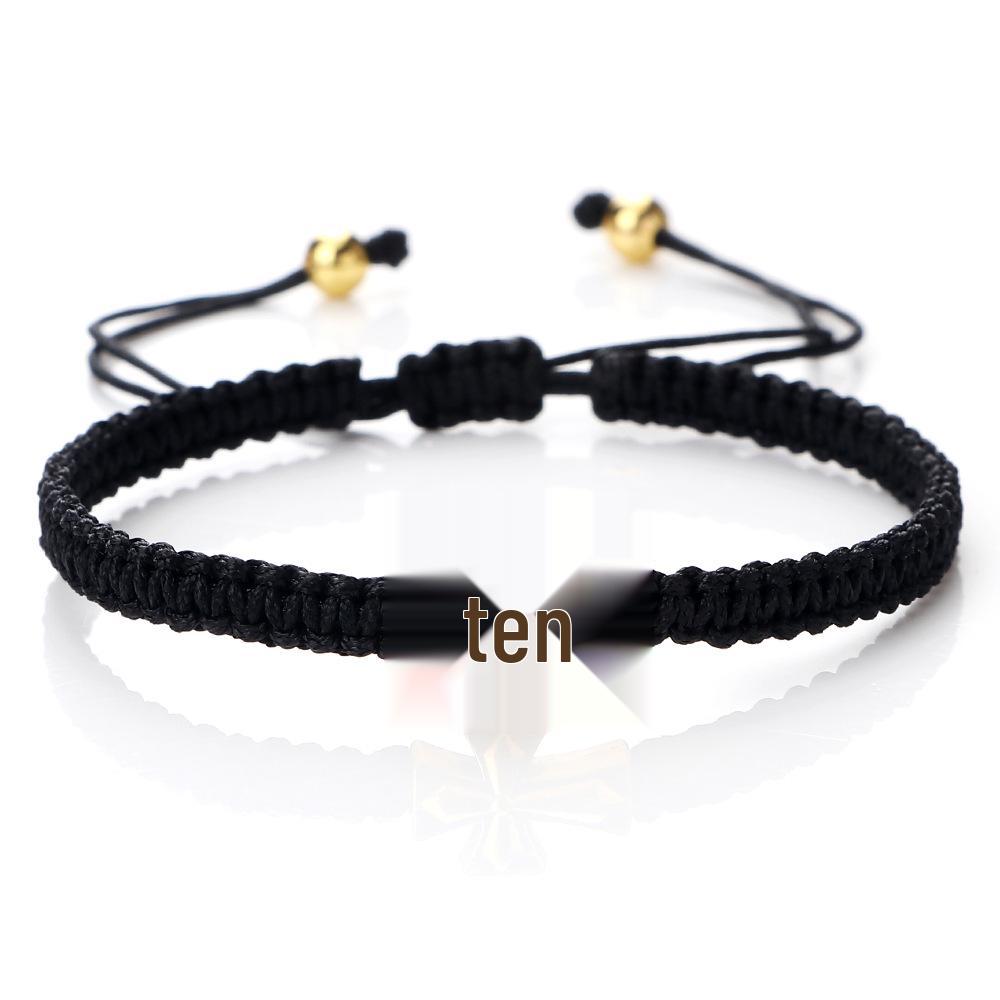 Conjunto de Pulseras Cruzadas Nudo Ruyi: Pulseras de Cuerda Tejidas a Mano con Chapado de Aleación para Parejas