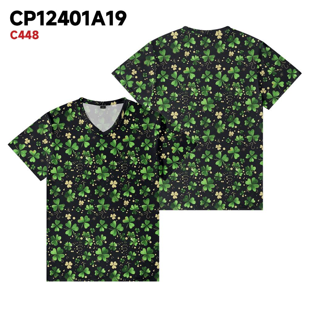 

Женский V-образный вырез St. Повседневная футболка с принтом ко Дню Святого Патрика L