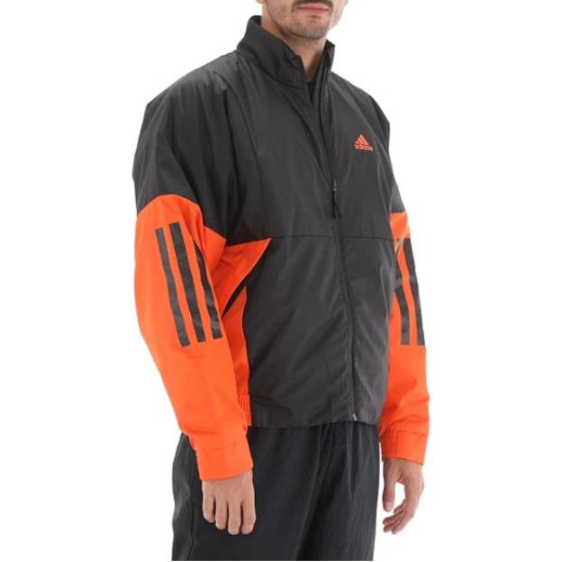 Adidas Three Stripe Printed Color Block Stand Collar Long Sleeve Cotton Jacket Men Jacket Black FT2440