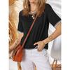 American Shiying Color Matching round Neck Short sleeve knit Women 2025 Summer New All-Match Three-Quarter Sleeve Top Women