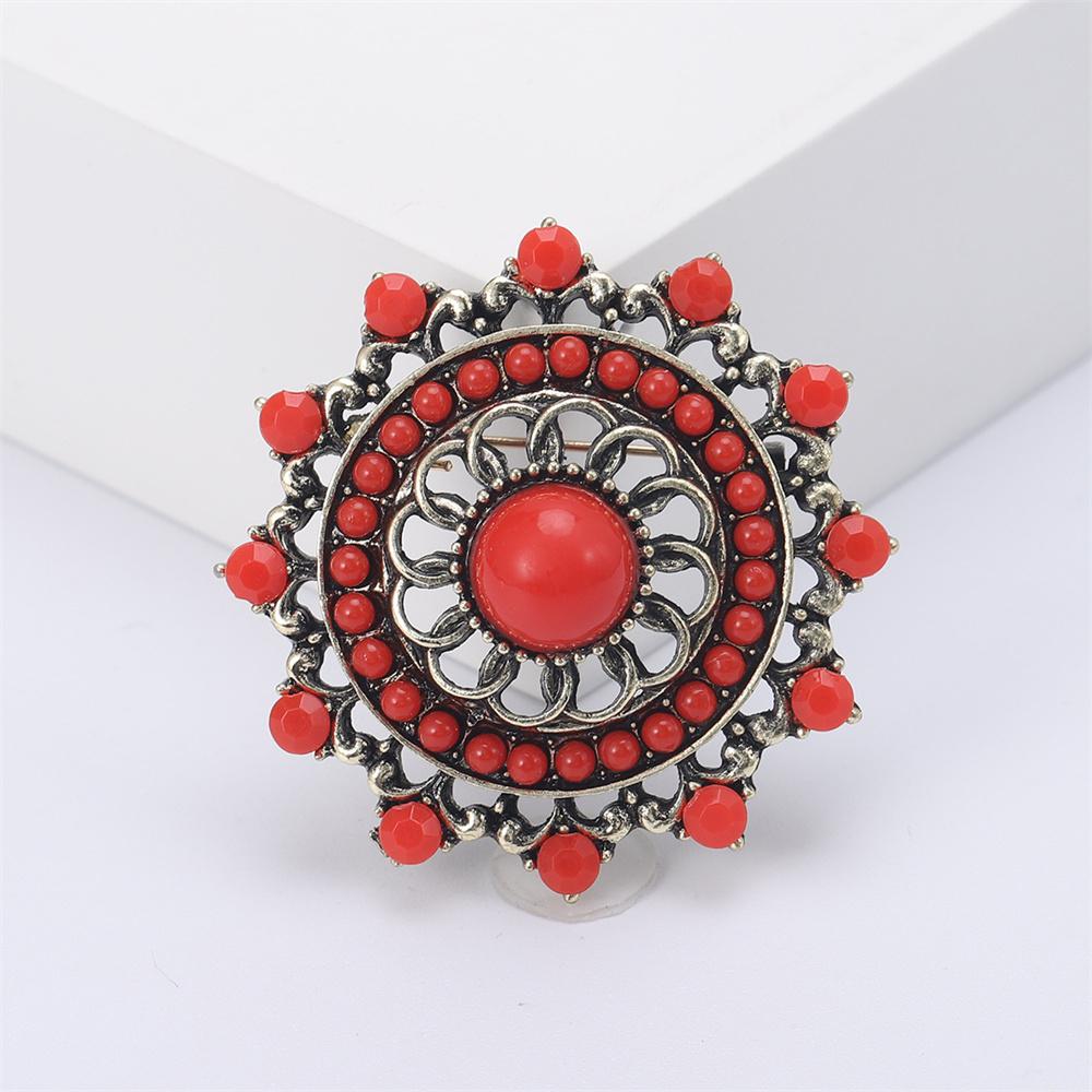 Classic Turkish Brooches for Women Turquoise Flower Pin Friends Party Gift Jewellery Accessories