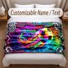 Soccer Theme Soft Blanket Personalized Custom Name Text Print Warm Blanket Home Sofa Bedroom Decor