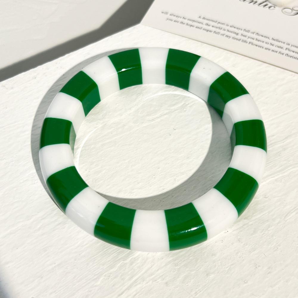 Color Blocked Stripe Bangle Wristband Boho Bracelets Jewelry Curved Tube Bangle  Women Style 6