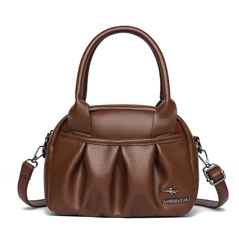 Elegant Leather Tote Bag for Women Casual Shoulder Crossbody Handbag with Top Handle