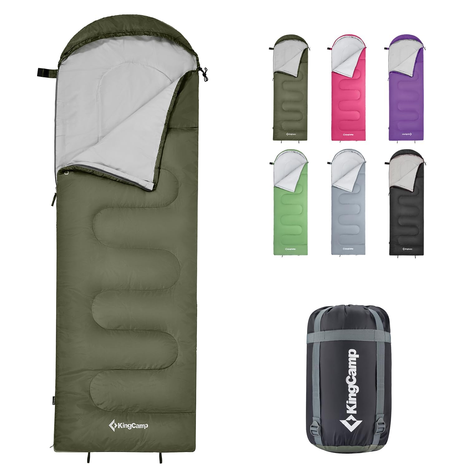 

KingCamp Winter Sleeping All Comfort Temperature Cold Heat Disaster Sleeping in the Storage Pack Включен мешок-конверт, сезоны, соединяемый,