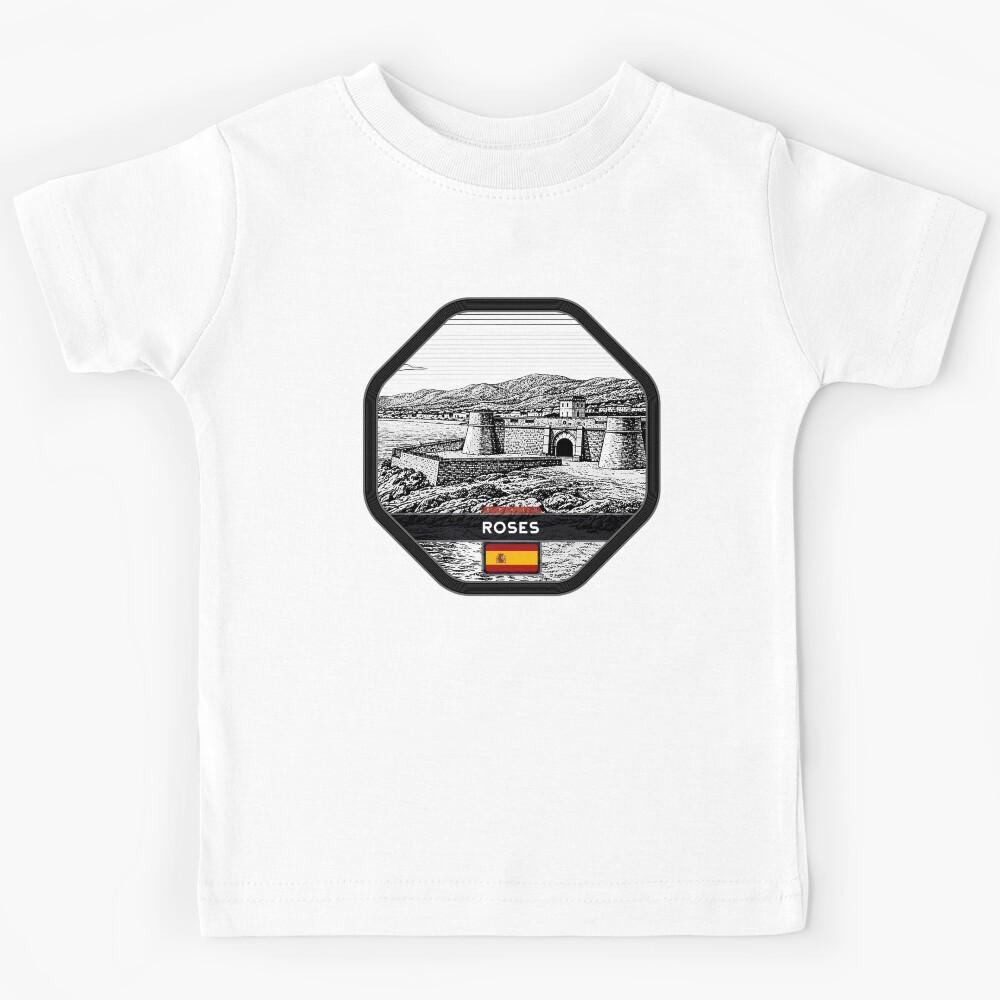 Roses Spain Linocut Style  Kids T-Shirt 160