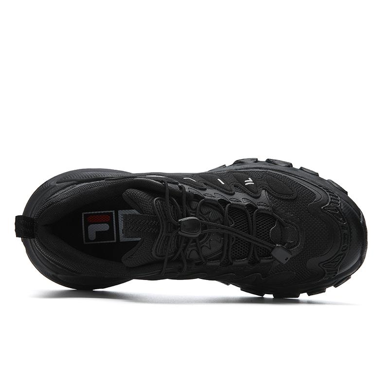 FILA TRUFFLE Cushioning Abrasion Resistant Lightweight Height Increasing Low top Chunky Sneakers Women's Black F12W611104FBK