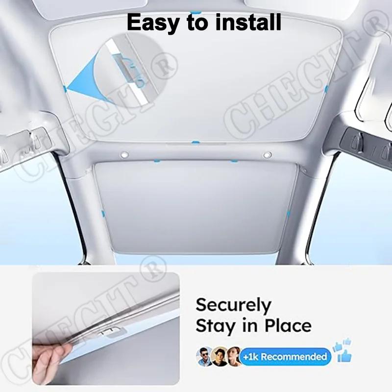 Sonnenblenden für Tesla Model 3/ Y 2017-2025 Eistuch Schnalle Sonnenblende Glas Frontscheibe Heckscheibe Dachfenster Zubehör