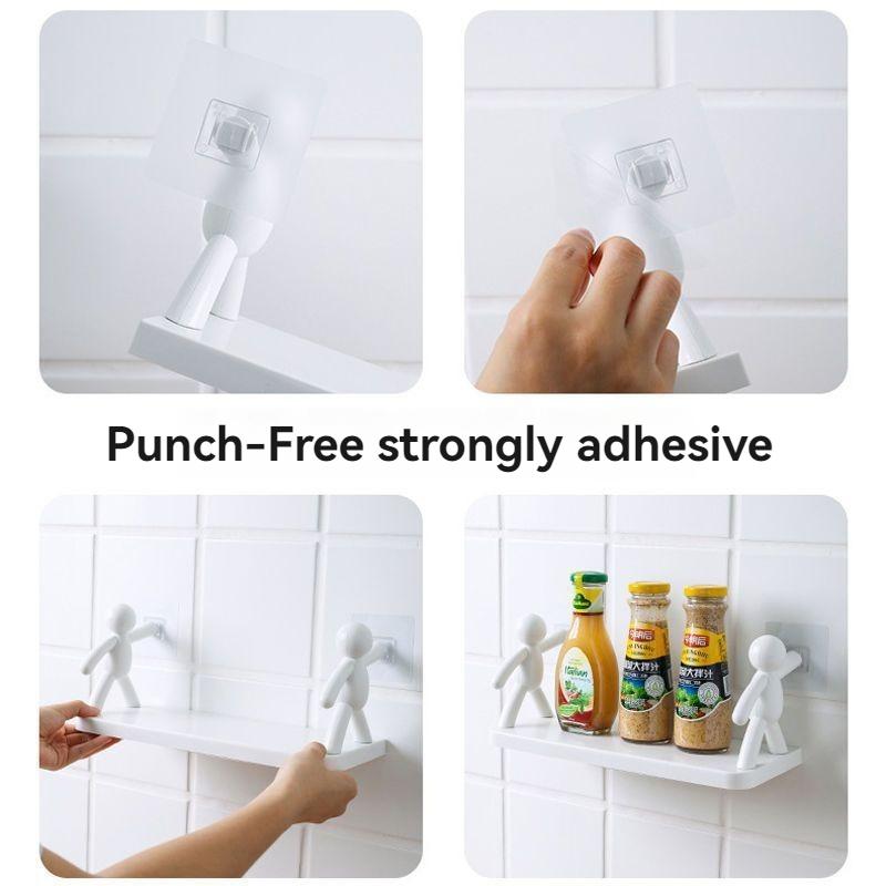 Xiaomi 2025 New Cute White Doll Bathroom Shelf No Drilling Wall Mounted Storage Rack for Cosmetics Waterproof Cute Bath Organizer