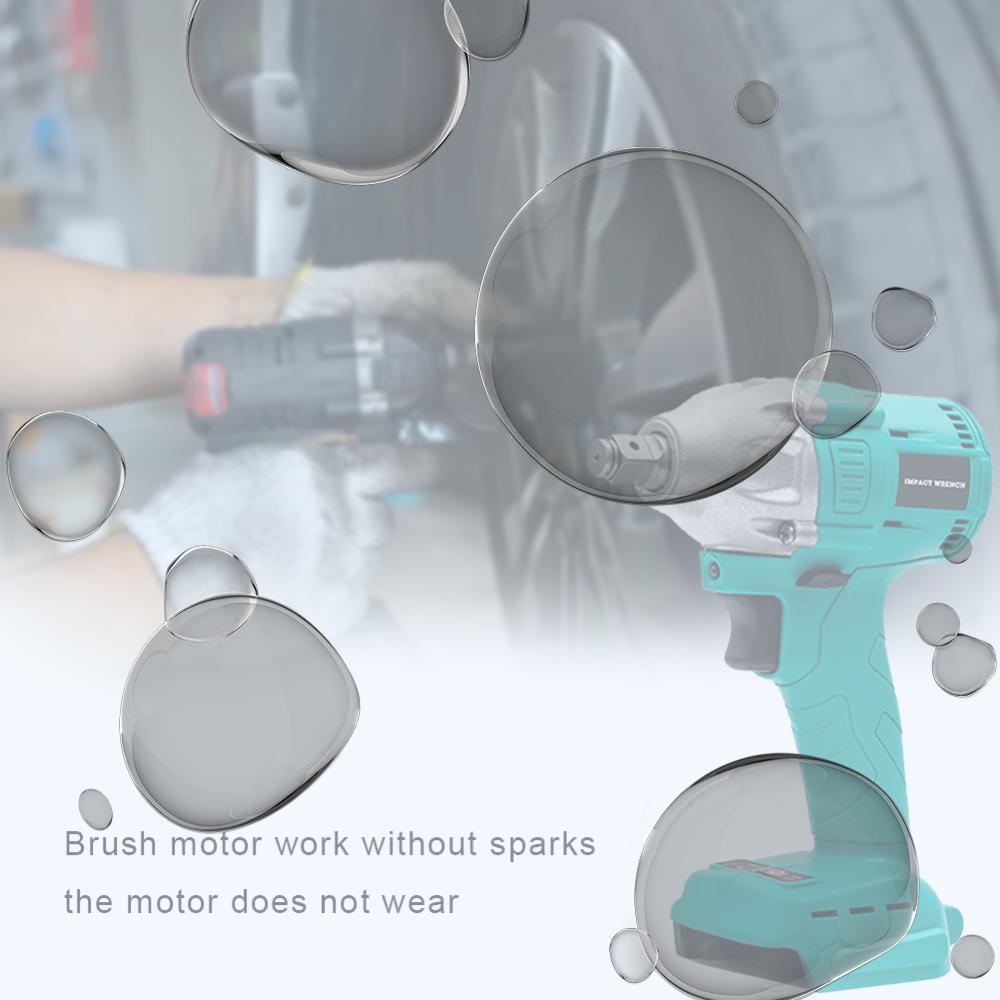 Electric Impact Wrench Rechargeable Cordless Wrench Without Battery Cordless Lithium Battery Drill 1/2 Socket for Makita Battery