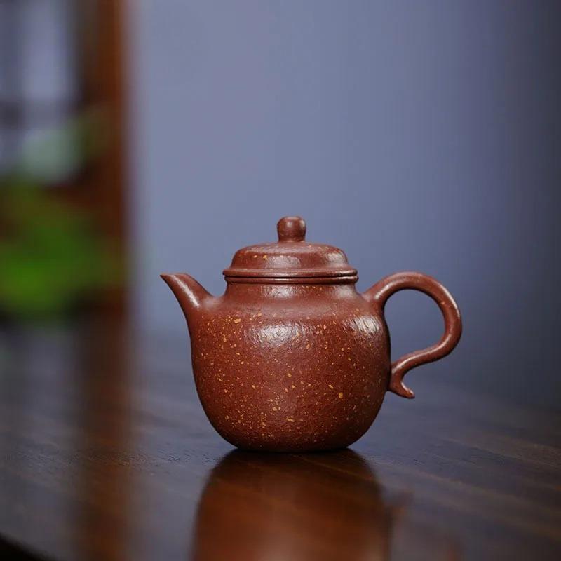 125ml Retro Yixing Mor Kil Çaydanlıkları Sanatçı El Yapımı Sonbahar Potu Ham Kil Yokuş Aşağı Kil Demlikli Çay Seti Zisha El Sanatları