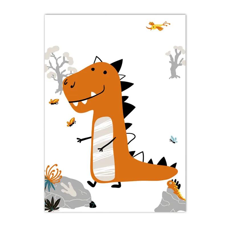 

Alphabet and Number Wall Poster for Boys, Custom Name Canvas Painting, Colorful Dinosaur Print, Nursery Wall Art Picture, Kids R 21x30cm No Framed