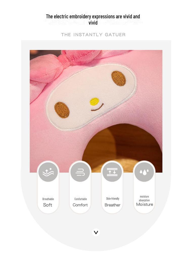 Urocza poduszka podróżna w kształcie litery U: Podróż, Drzemka w biurze, Kreskówkowa pluszowa poduszka pod szyję