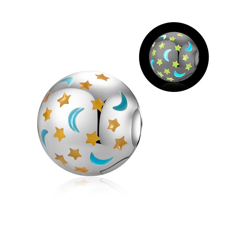 Original Copper Luminous Charms Firefly Stars Moon Spider Leaves Genie Bead For Pan Bracelet Diy Jewellery Gift