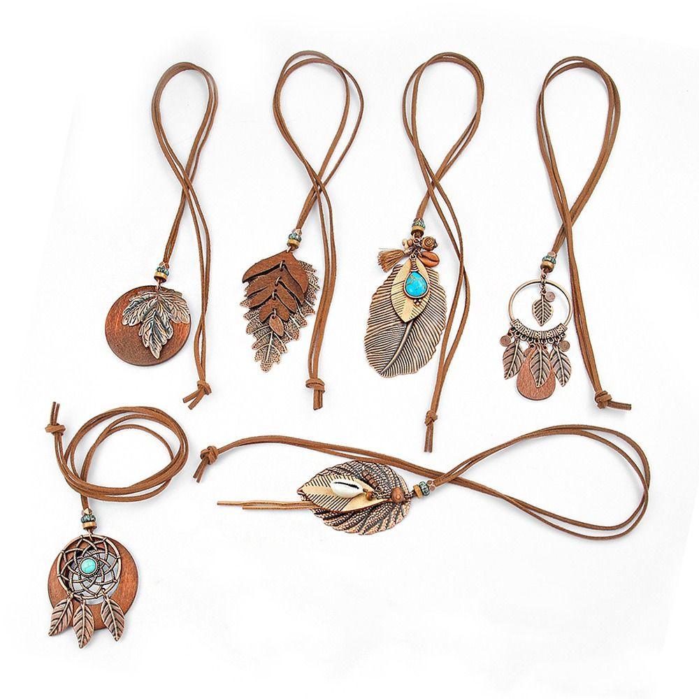 Elegant Turquoise Shell Pendant Women Fashion Brown Pendent Necklaces Boho Long Neckalce  Jewelry