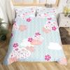 Cherry Blossoms Bedding Set Landscape Painting Duvet Cover Set Japanese Style Comforter Cover Polyester Abstract Art Quilt Cover