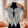 Pearlescent Applique Embroidered Wing Accessory Hand Sewn Sequins And Beads For Wedding Party Attire