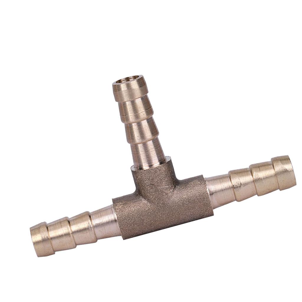 Brass T Piece 3 Way Fuel Hose Joiner Connector 6mm For Compressed   Oil Gas Pipe