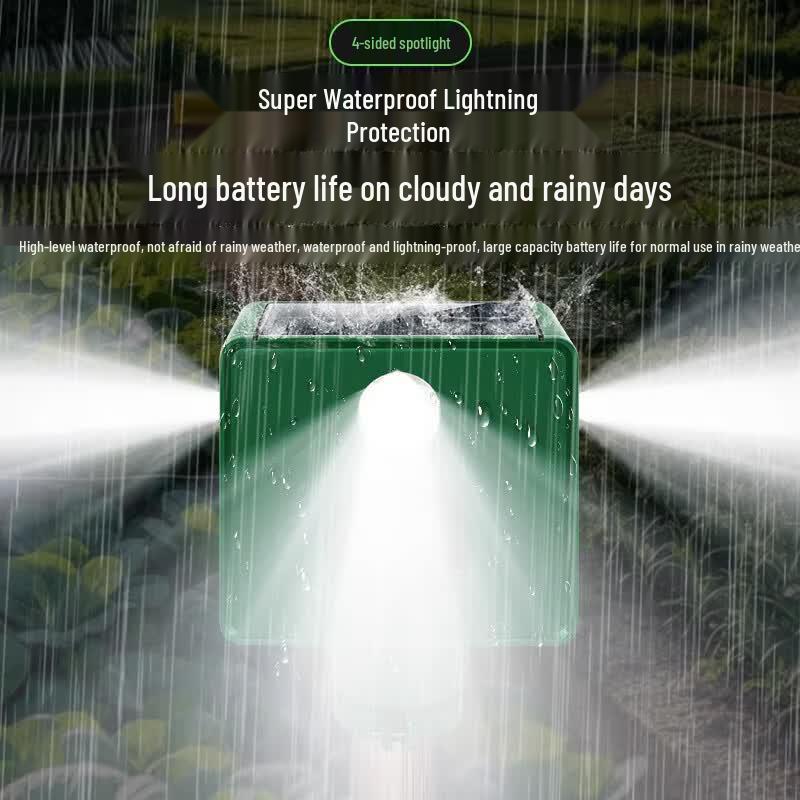 Solar-Powered Wild Boar Repeller with Loud Alarm and Spotlight