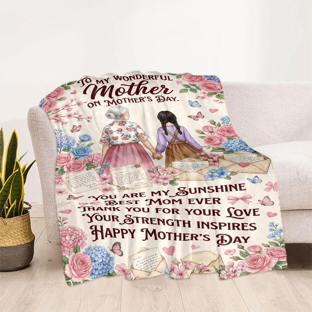 Mother's Love And Sunshine Blanket Suitable for Sofas,travel, Living Rooms Also a Good Gift for Friends and Family Suitable for All Seasons.