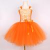 Orange Cat Princess Tutu Skirt: Girls' Cartoon Animal Mesh Dress