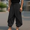 INCERUN Men Elastic Waist Irregular Layers Texture Casual Long Harem Pants Trousers