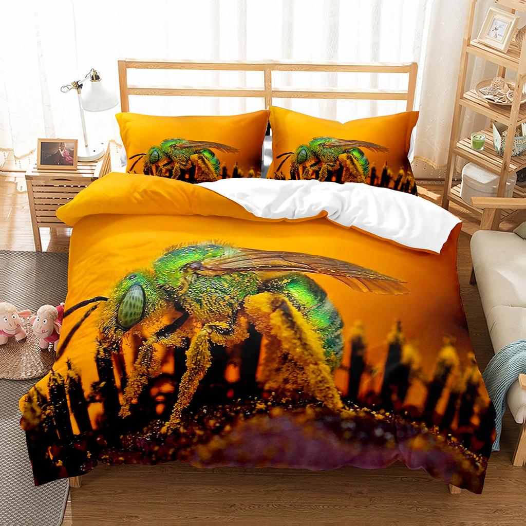 Spider Insect King Queen Duvet Cover Cute Microscopic Animal Bedding Set Natural Creatures Quilt Cover Polyester Comforter Cover