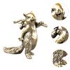 Figurina di Scoiattolo in Ottone, Decorazione da Scrivania Mini Collezionabile Piccola Scultura Animale da Tè per Tavolo Casa