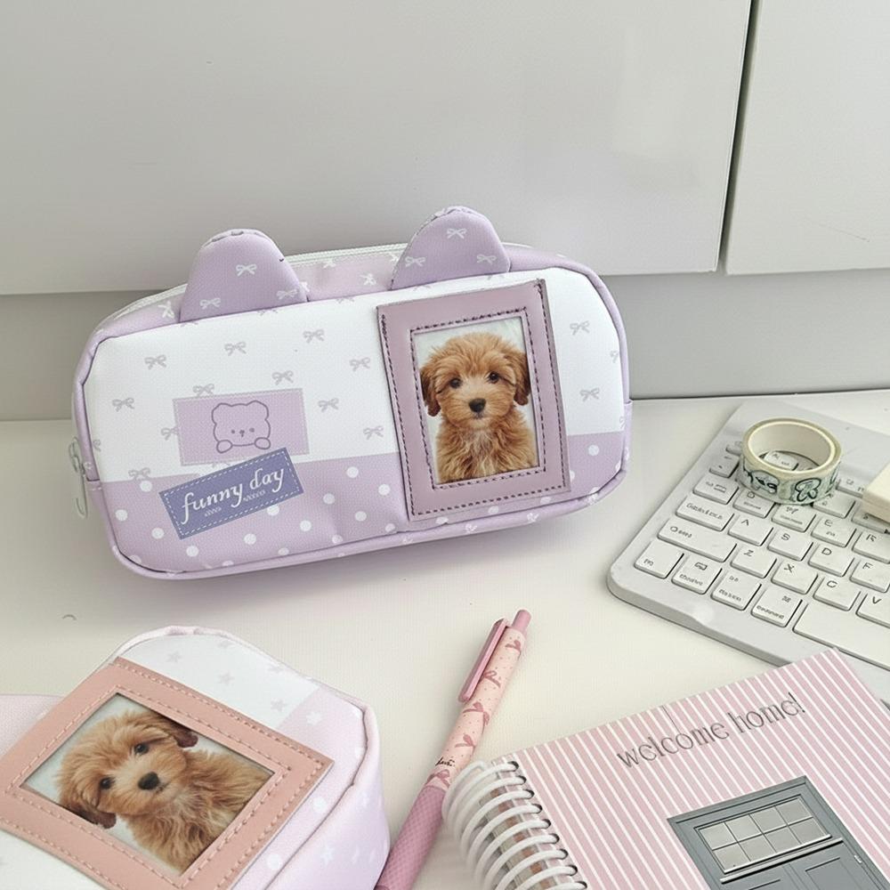 Large Capacity Pencil Case Polka Dot Star Bow Pencil Pouch Cute Pen Bag  School Supplies