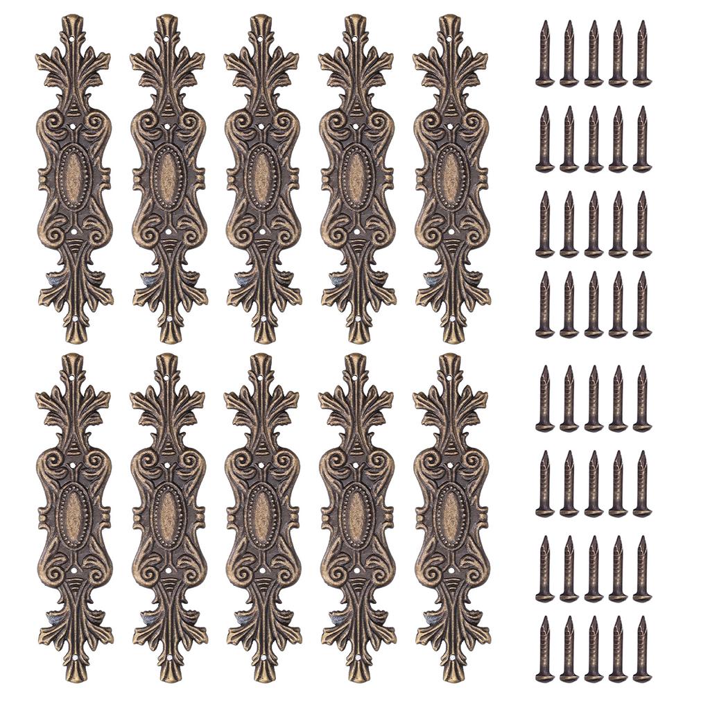10pcs Corner Covers Vintage Exquisite Alloy Corner Protector with Screws for Wooden Case Book Scrapbook Photo Album