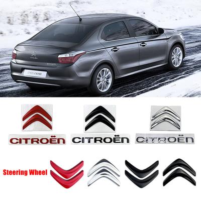 Metallbilens Fram- och Bakemblem Märke Rattmärke för Citroën C1 C2 C3 C4 C5 Elysee Picasso Ersättningslogotyp Tillbehör