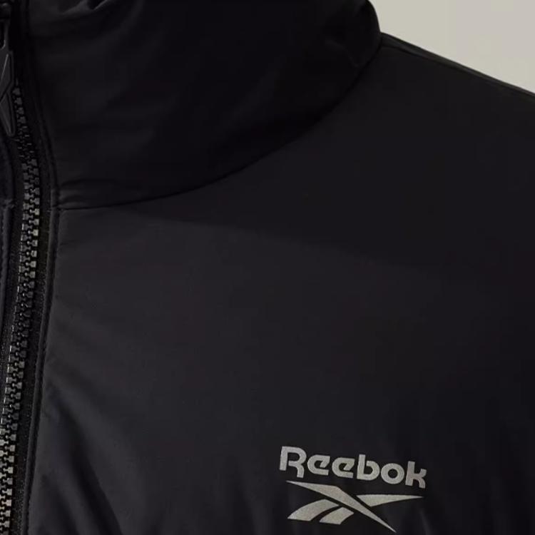 Reebok Warm And Comfortable Stand Collar Zipper Jacket Down Coat Women jackets Black 24FRM204WGH0