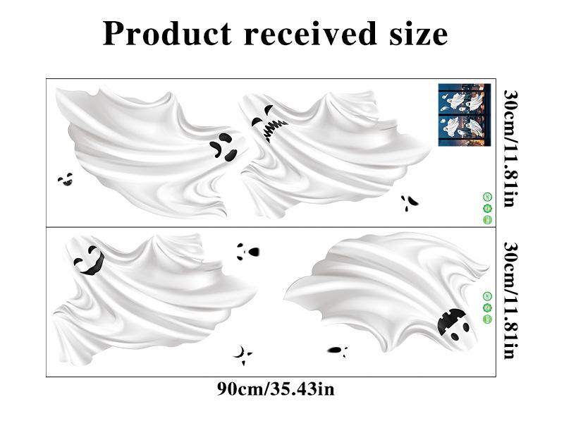 Halloween, White Ghost, Horror, Halloween Party Decoration, Haunted House Escape Room, Escape Scene Decoration, Wall Stickers