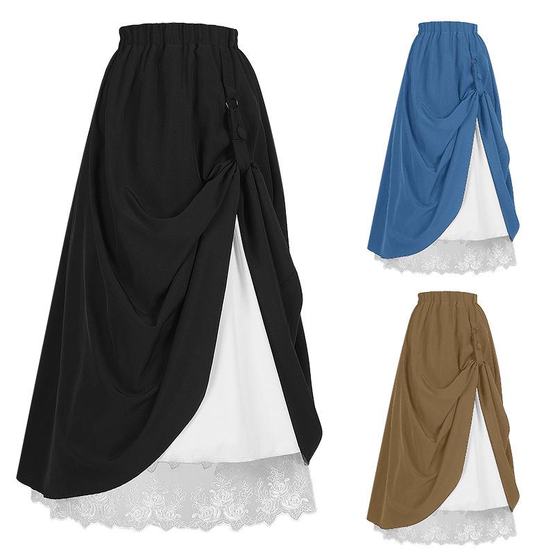 

Cross-Border Women s Retro Halloween Medieval Costume Skirt Medium