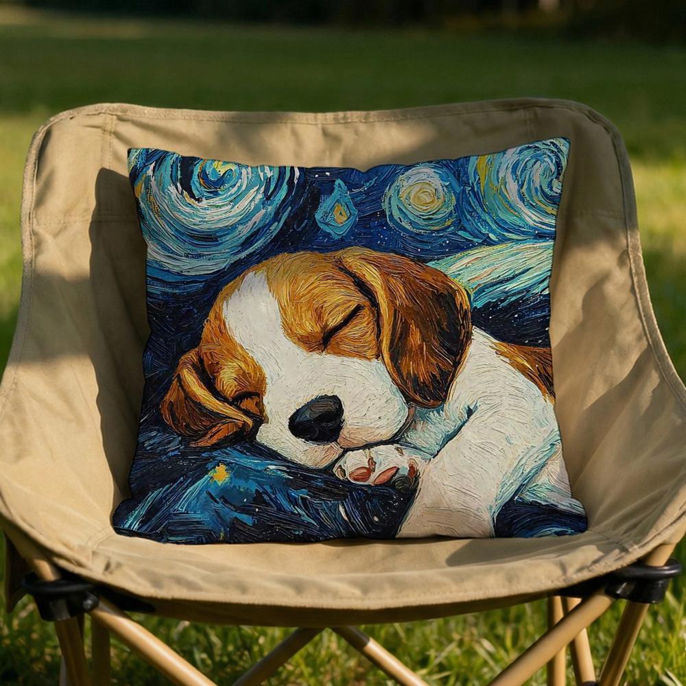 

Catoon Starry Sky Dog Cushion Cover Soft Reversible Durable Pillow Cover MultiScene Use for Home Car Daily Comfort 30x30cm