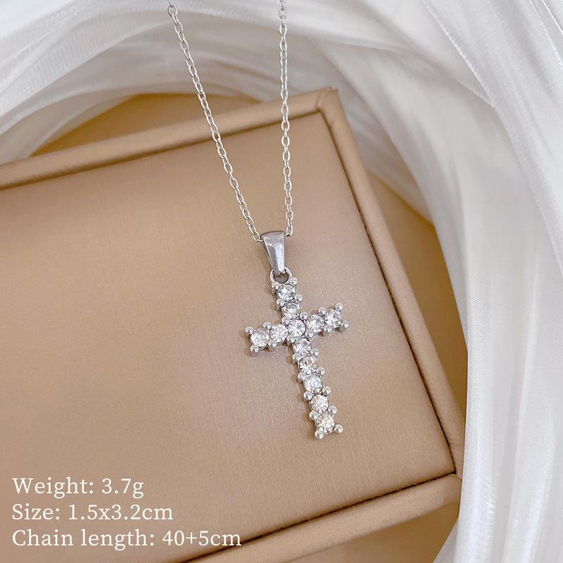 Stainless Steel Punk Hip-Hop Style Necklace Temperament Simple Front Buckle Collarbone Chain