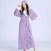 Loose Long Thick Bath Robe Hooded Winter Thick Women Bathrobe Flannel Terry Warm Comfortable Sleepwear for Female Dressing Gown