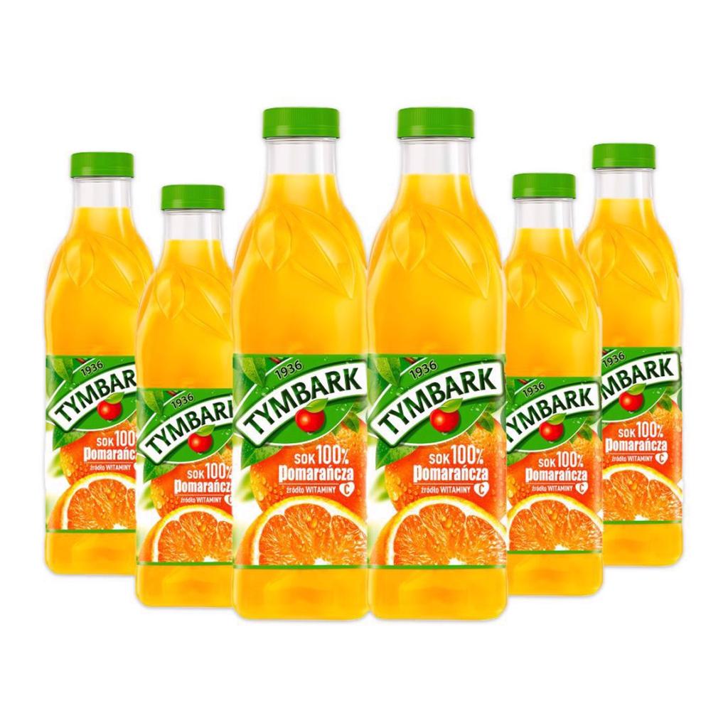 Tymbark Sok 100 % pomarańcza 1 l x 6 sztuk