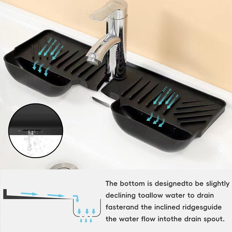 Silicone Sink Splash Guard Waterproof And Mildew-Proof Mat Draining Organization Plate For Kitchen Sink Storage Accessory Tools