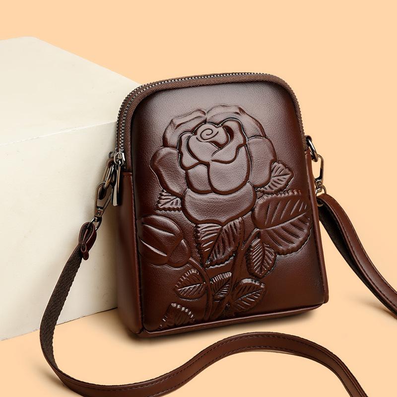 Borsa a tracolla casual in stile country con motivo floreale di rosa per il pendolarismo, con design elegante, piccola borsa a spalla per il resto