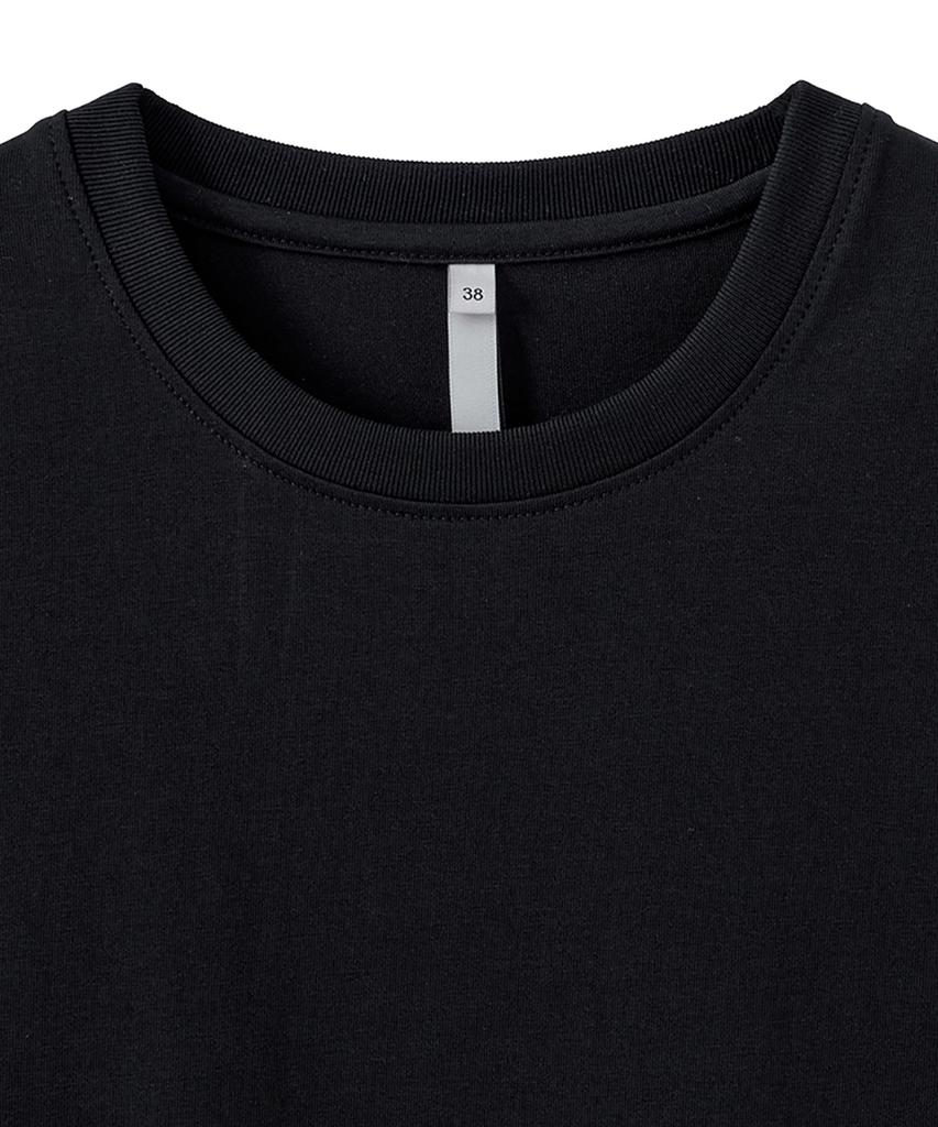 NOIRER FOR WOMAN Supima Cotton Luxe Crop T-Shirt (Black)