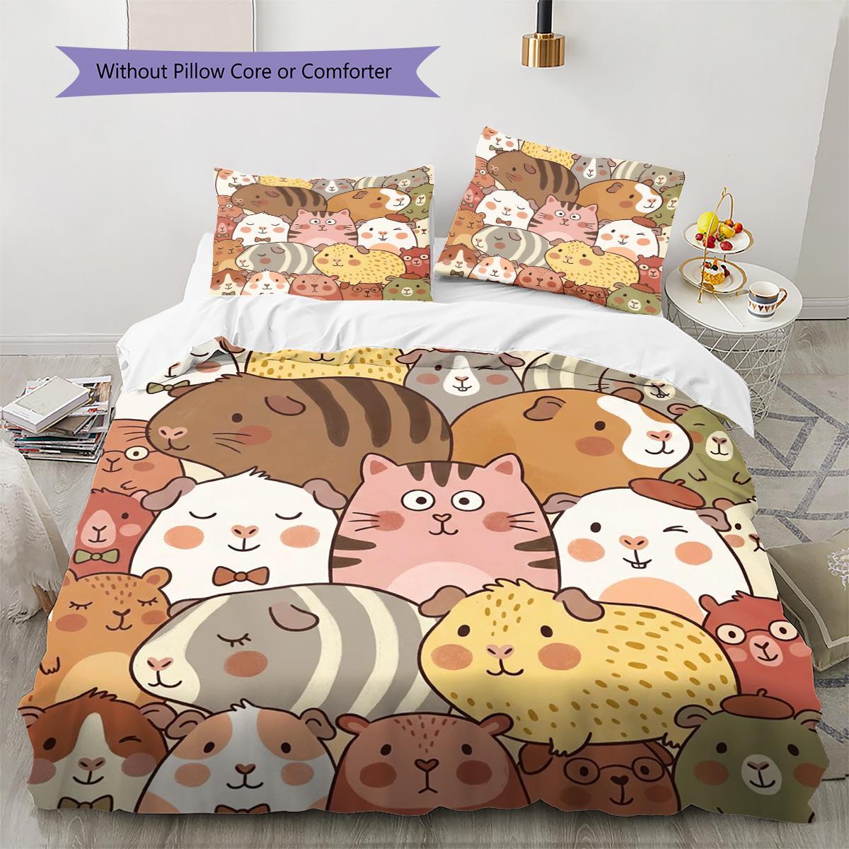 

guinea pig Pattern Bedding Quilt Set Quilt Cover Pillowcase Home Decoration Birthday Gift (1 * duvet cover + 2 * pillowcase, without core) 135x200cm